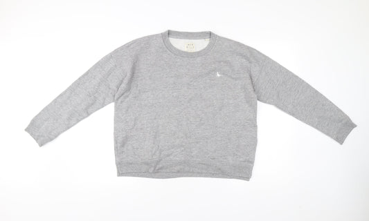 Jack Wills Womens Grey Crew Neck Sweatshirt UK 12 Cotton Blend