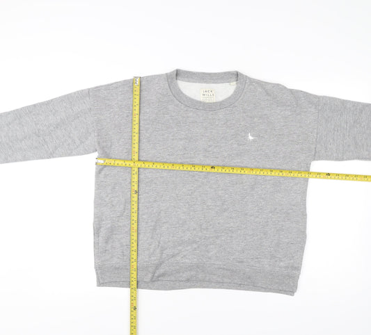 Jack Wills Womens Grey Crew Neck Sweatshirt UK 12 Cotton Blend