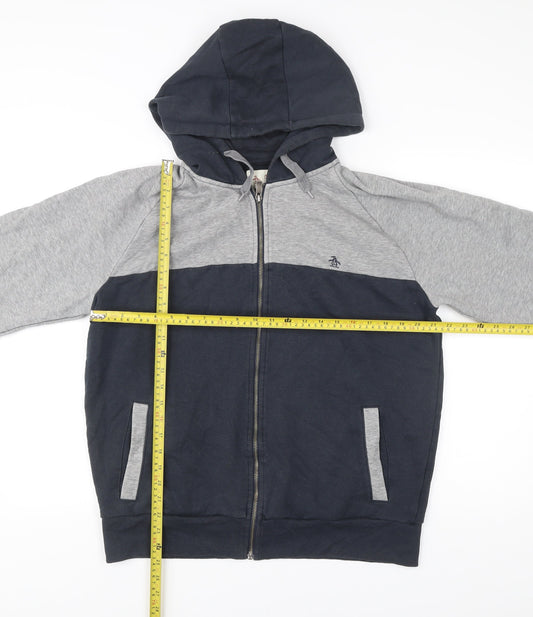 Penguin by Munsingwear Men's XL Blue Grey Full Zip Hoodie