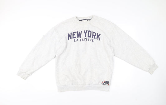 Superdry Men’s Grey Graphic Sweatshirt XS Pullover Crew Neck