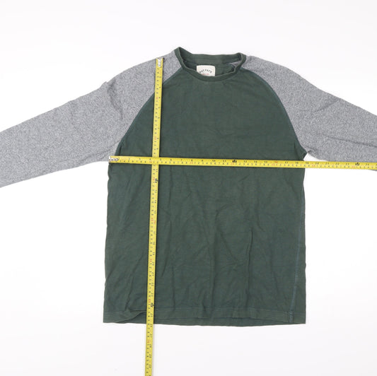 Fat Face Men’s Green Grey Long Sleeve Cotton Casual Top S