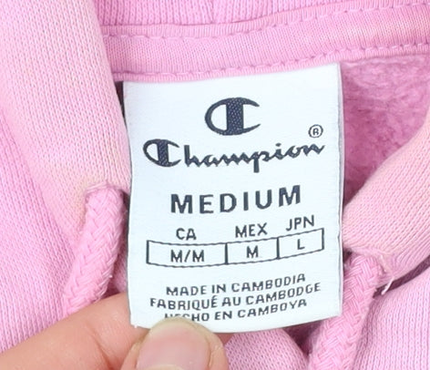 Champion Womens Pink Pullover Hoodie Medium Regular Fit Casual