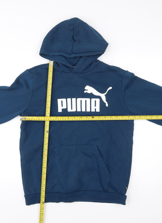 Puma Boys Blue Pullover Hoodie 15-16 Years Logo Sportswear