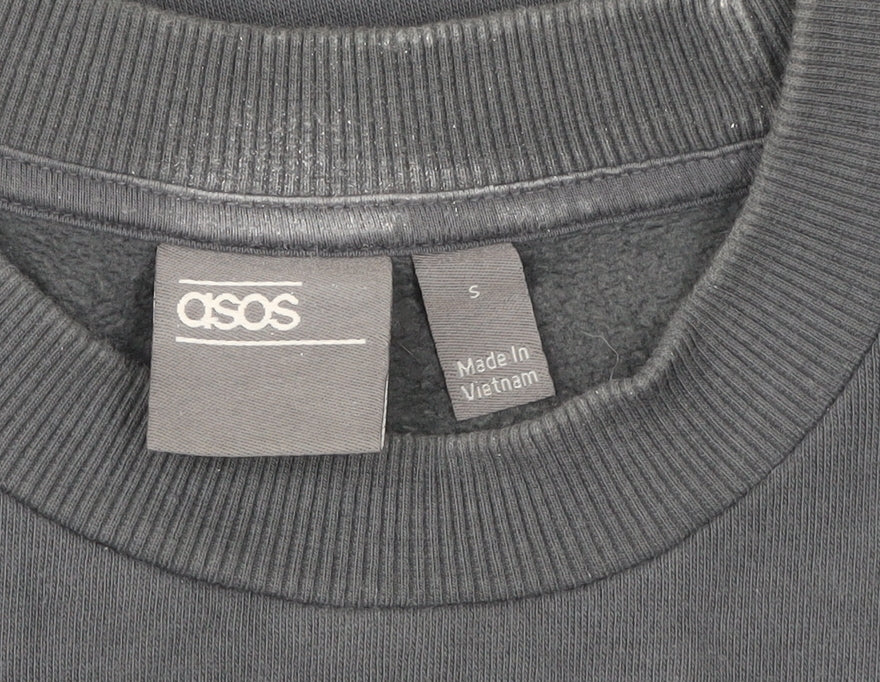 Additional view of ASOS Men’s Grey Pullover Sweatshirt, size S, Crew Neck Fleece Cotton