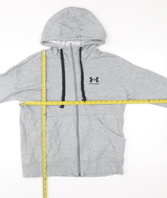 Under Armour Men’s Grey Full Zip Hoodie Size S Relaxed Fit Logo