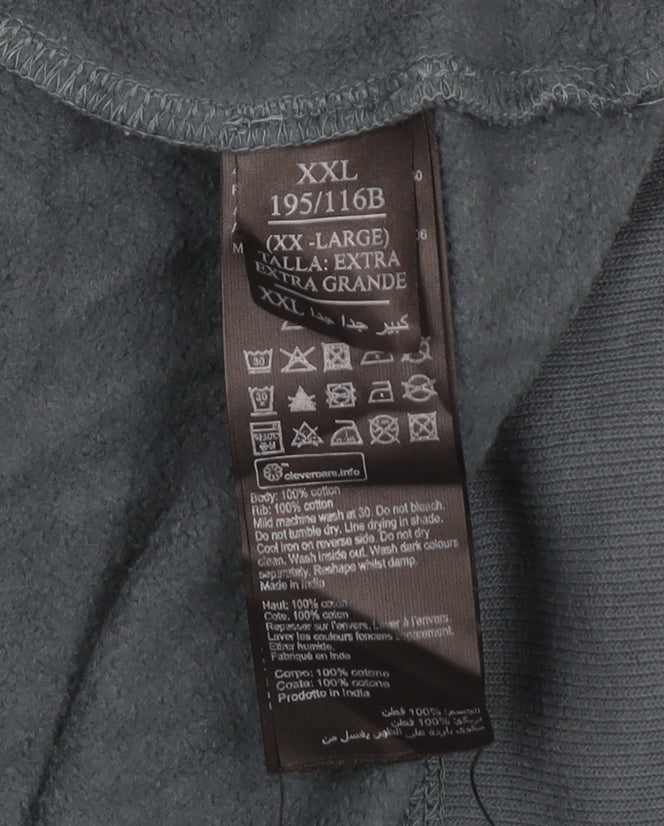 AllSaints Men’s Blue 2XL Cotton Pullover Sweatshirt Crew Neck Logo