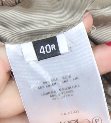 Jaeger Men's Beige Linen Silk Blazer Jacket 40R Regular Fit