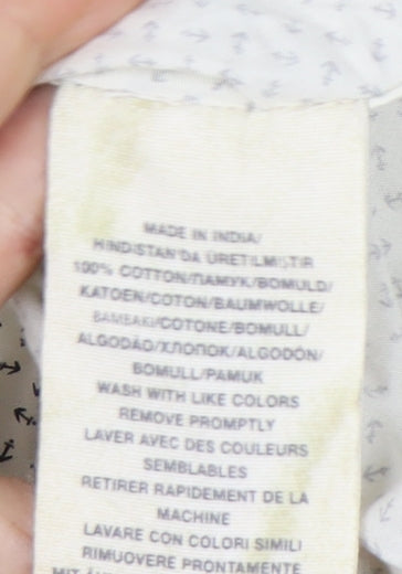 Ralph Lauren Men’s White Nautical Print M Short Sleeve Button-Up Shirt