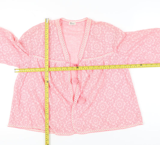 Hanro Women’s Pink Lace Floral Blouse Tunic Top Size S Vintage Romantic