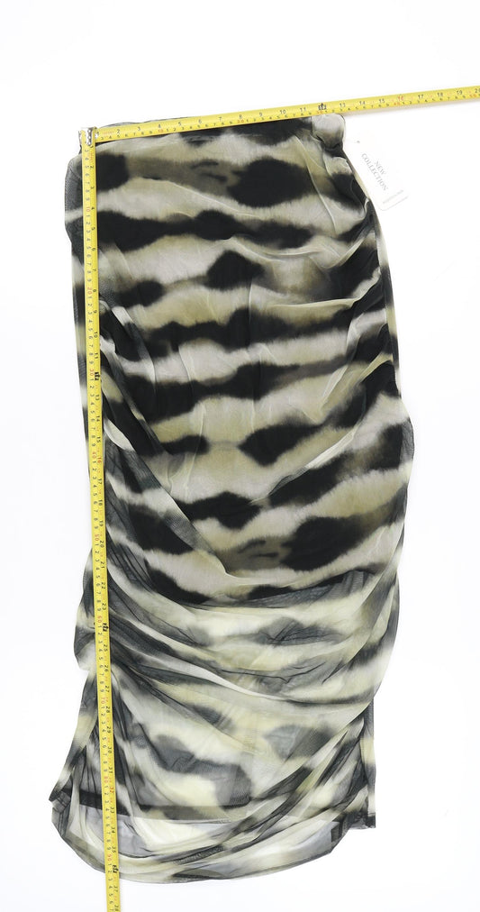 New Collection Womens Multicoloured Animal Print Midi Skirt 2XL