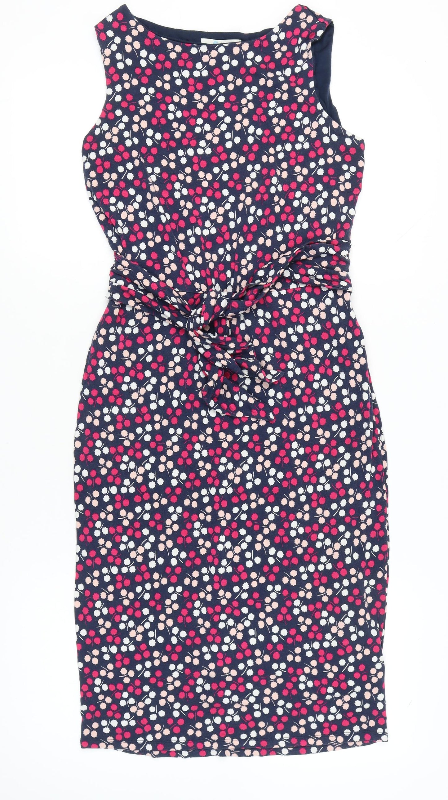 Boden Women’s Multicoloured Sheath Dress UK 10 Sleeveless Floral Knee Length