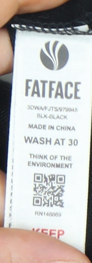 FatFace Womens Black Linen Tank Top Size 18 Scoop Neck Casual Summer