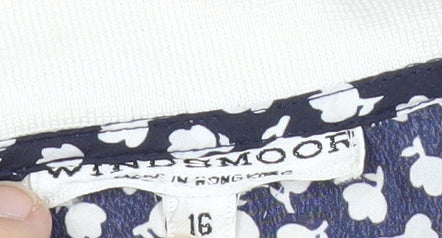 Windsmoor Women’s Blue Floral Collared Button-Up Shirt Size 16