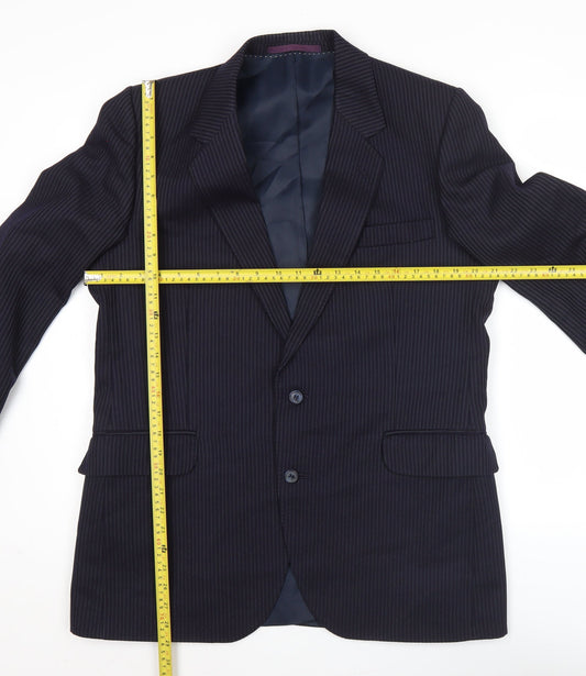 Centaur Mens Blue Pinstripe Wool Blazer Jacket 42R Classic Fit