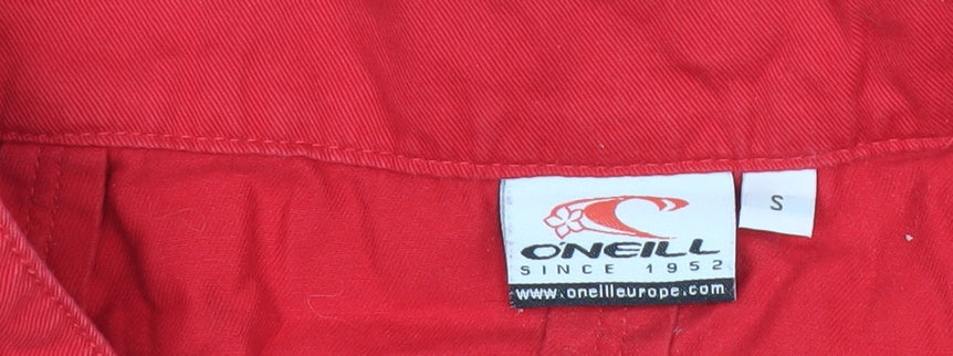 O'Neill Womens Red Sequin Logo Pleated Short Skirt Size S Casual