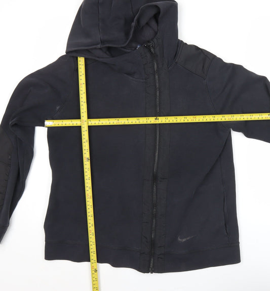 Nike Mens Black Full Zip Hoodie L Regular Fit Hooded Sweatshirt