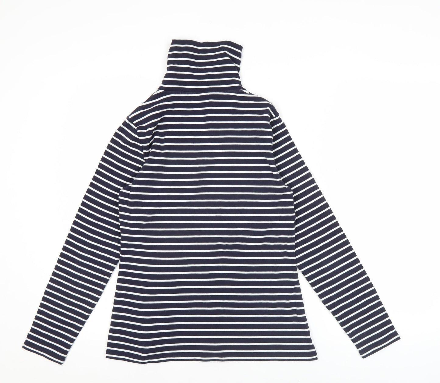 Boden Women’s Blue White Striped Roll Neck Long Sleeve T-Shirt M