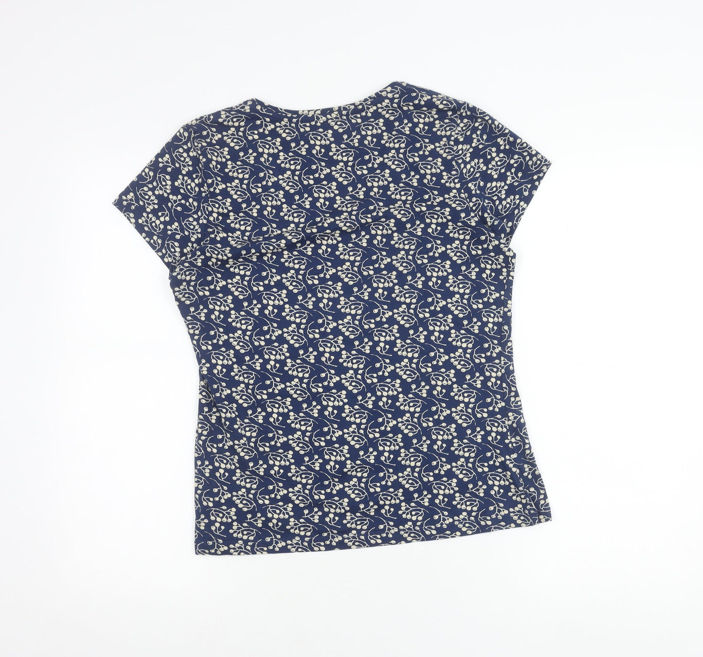 Seasalt Women’s Blue Floral Organic Cotton Scoop Neck T-Shirt Size 12
