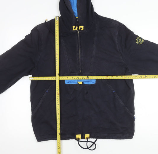 Escada Sport Men’s XL Black Pullover Hoodie 100% Cotton Vintage