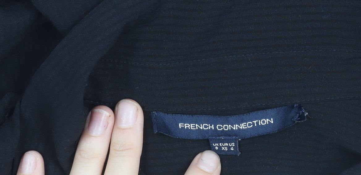 Additional view of French Connection women’s black, size UK 8, button-up long sleeve shirt