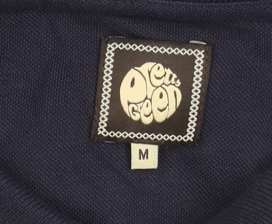 Pretty Green Mens Blue Paisley Cotton Polo Shirt Size M