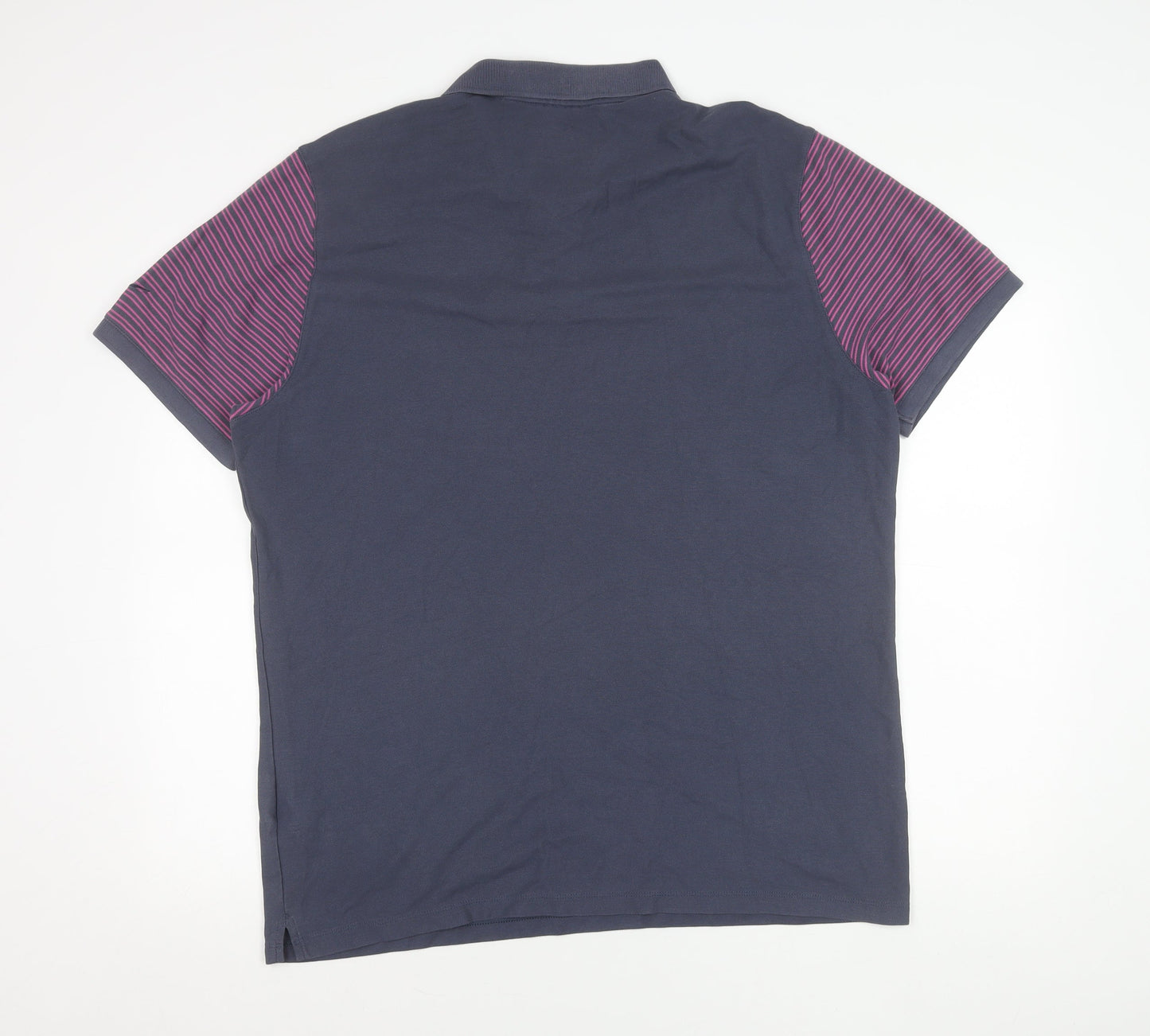 Nike Men's Blue XL Dri-Fit Polo Shirt Striped Sleeves Sports Top