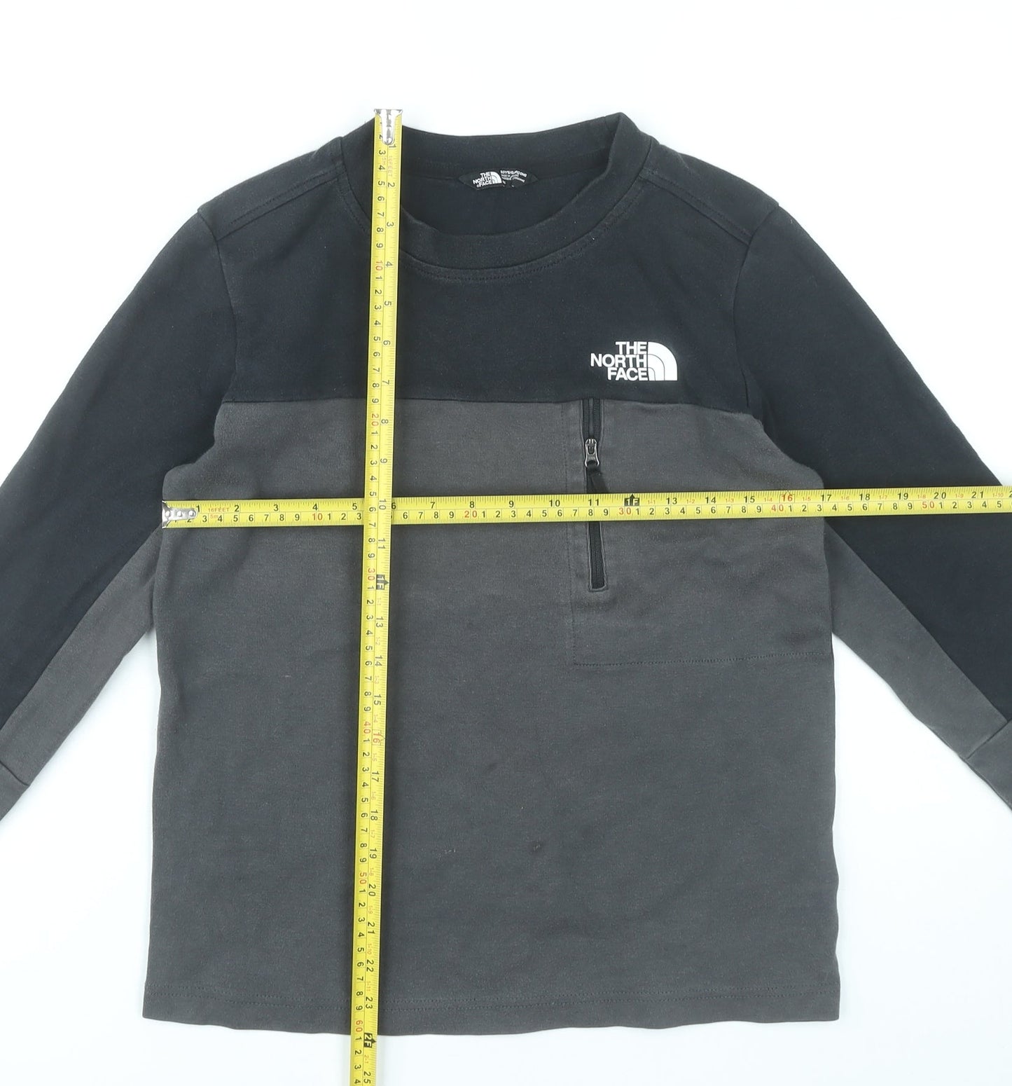 The North Face Boys Grey Long Sleeve Cotton Blend T-Shirt L