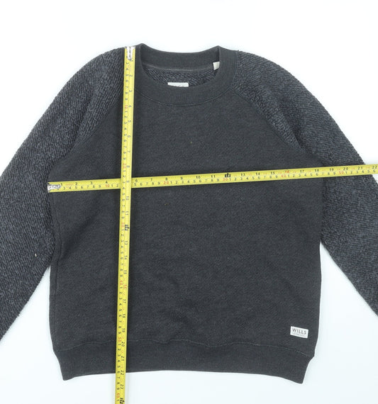Jack Wills Womens Grey Cotton Blend Pullover Sweatshirt Size 10