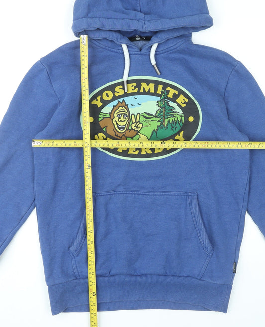 Superdry Mens Blue Pullover Hoodie M Adventure Graphic Logo