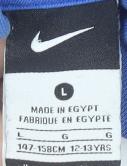 Nike Boys Blue Pullover Hoodie L 12-13 Years Sports Casual