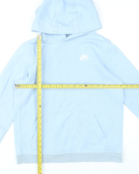 Nike Boys Blue Pullover Hoodie XL 158-170cm Fleece Cotton Blend