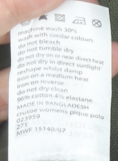 Mountain Warehouse Womens Green Polo Shirt UK 10 Cotton Stretch