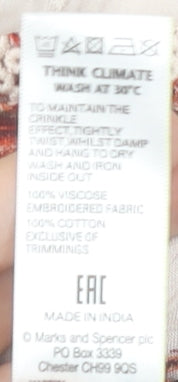 Marks and Spencer Womens Ivory Floral Tunic Blouse Size 12