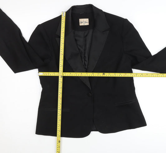 Tara Jarmon Women’s Black Shawl Lapel Tuxedo Blazer Jacket Size M