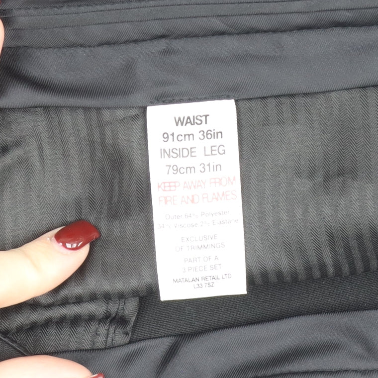 Additional view of Taylor & Wright Men's Black 36R Tailored Dress Trousers
