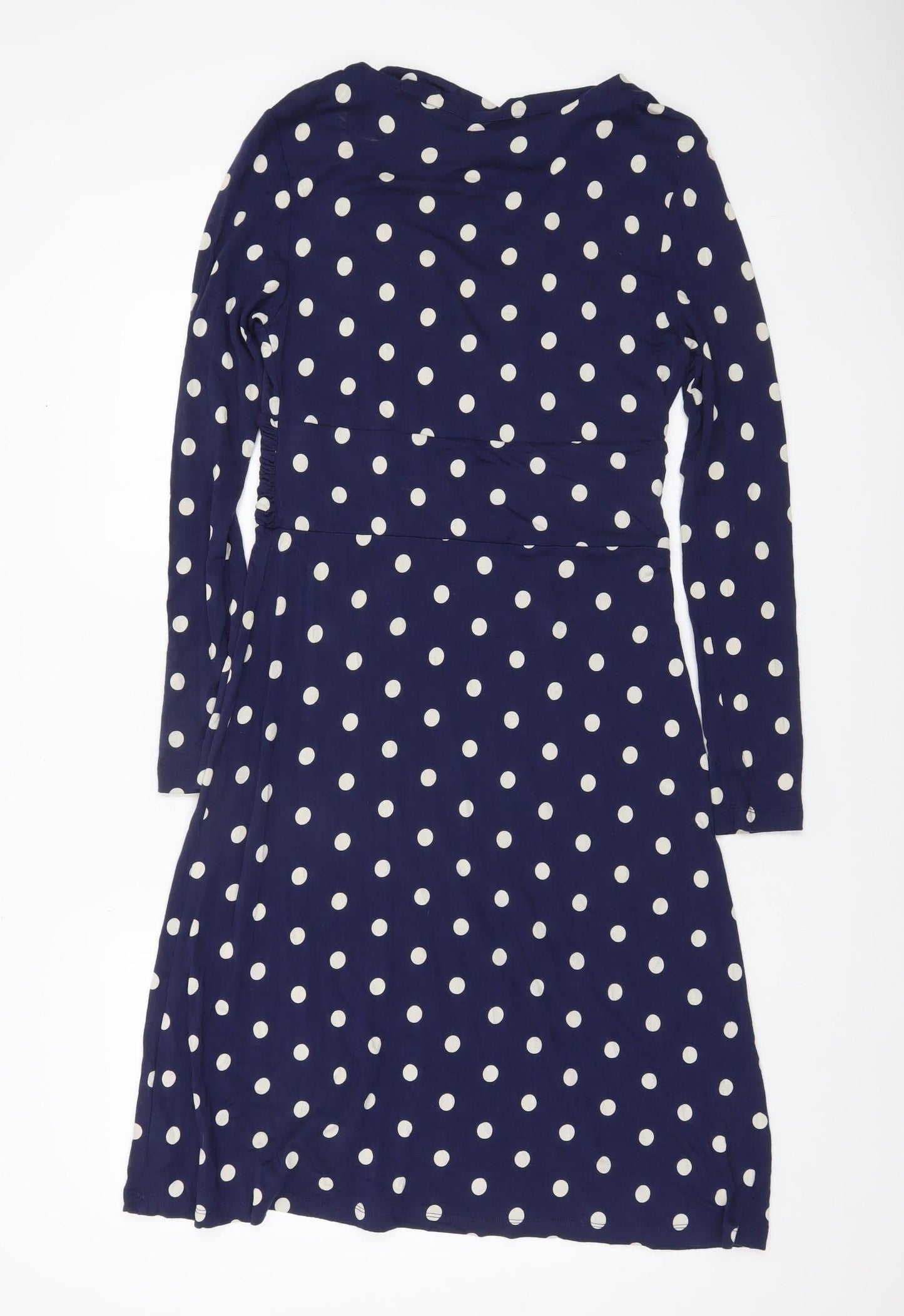 Joules Women’s Blue Polka Dot Wrap Dress Size 12 Long Sleeve