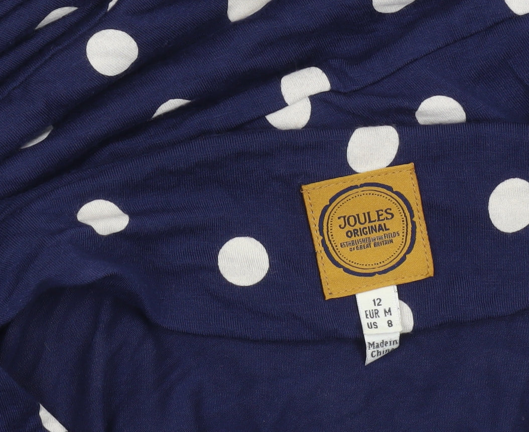 Joules Women’s Blue Polka Dot Wrap Dress Size 12 Long Sleeve