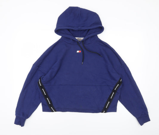 Tommy Hilfiger Womens Blue Hoodie Sweatshirt Small Pullover Logo