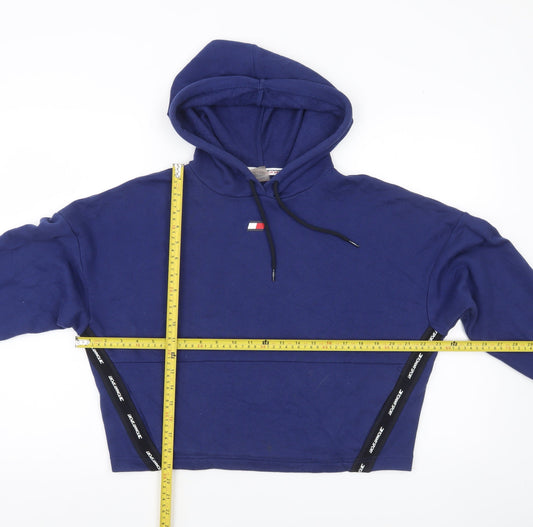 Tommy Hilfiger Womens Blue Hoodie Sweatshirt Small Pullover Logo