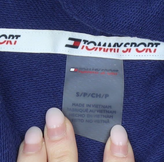 Tommy Hilfiger Womens Blue Hoodie Sweatshirt Small Pullover Logo