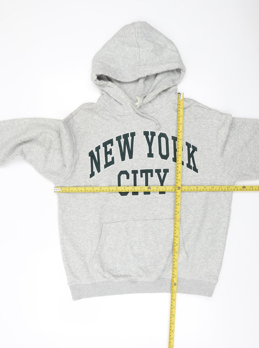 H&M Men’s Grey Pullover Hoodie S New York City Logo Fleece