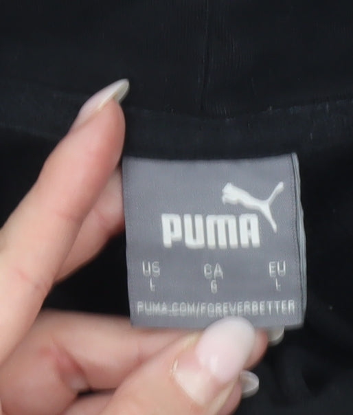 Puma Men’s Black Pullover Hoodie L Regular Fit Fleece Sweatshirt