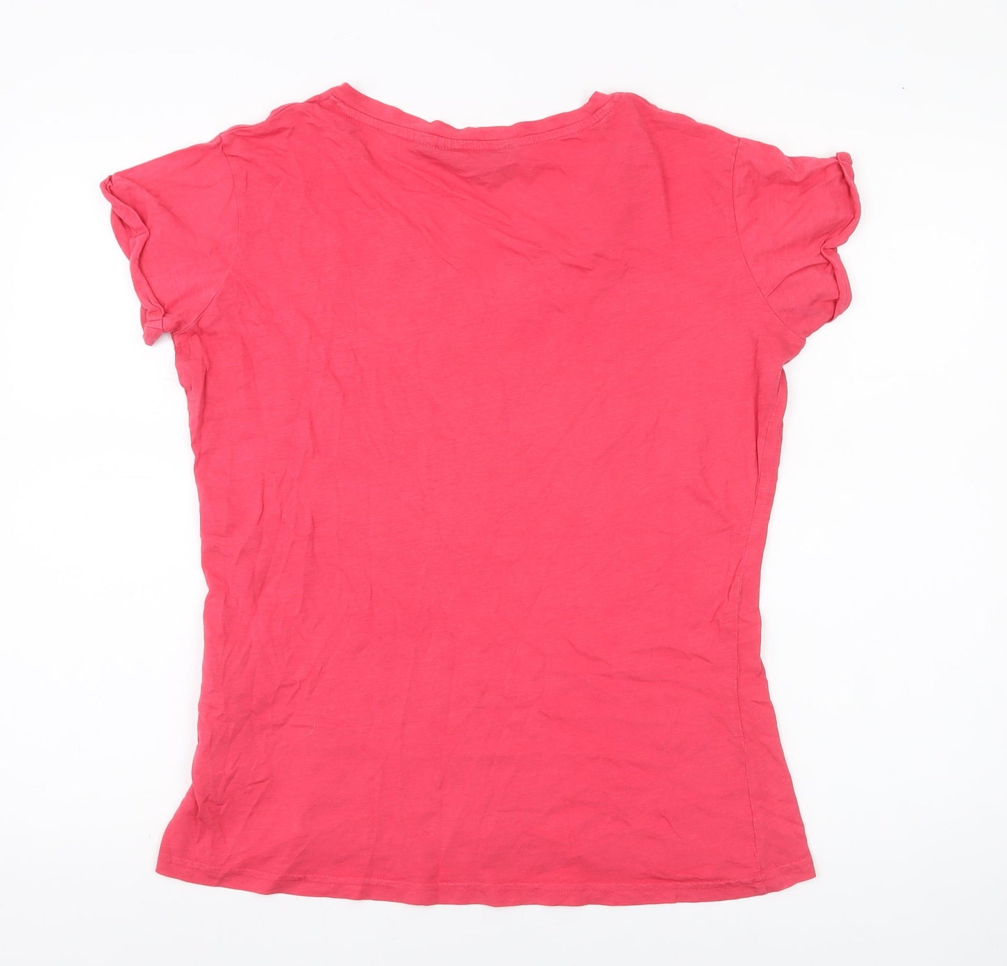 Regatta Womens Pink V-Neck Cotton T-Shirt Size 12 Casual Lightweight