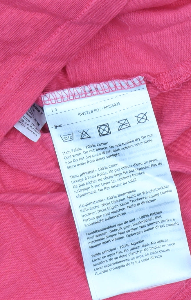 Regatta Womens Pink V-Neck Cotton T-Shirt Size 12 Casual Lightweight