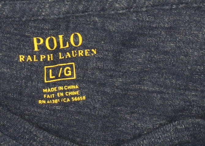 Ralph Lauren Men’s Blue V-Neck Cotton T-Shirt Size L