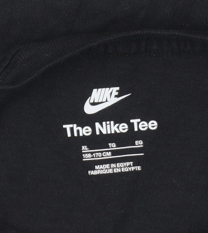 Nike Boys Black XL Regular Fit Sports Logo T-Shirt