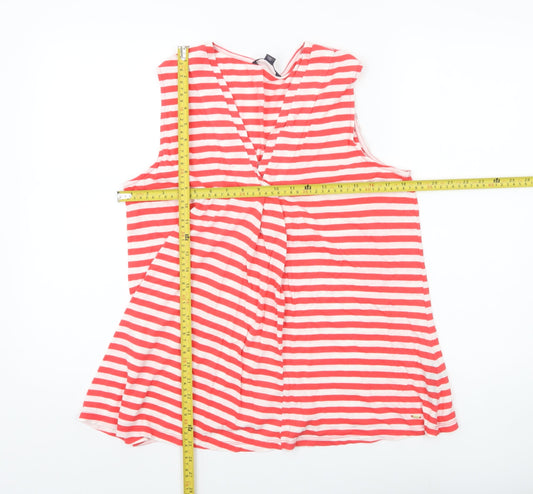 Tommy Hilfiger Women’s Red White Striped Sleeveless Tank Top L