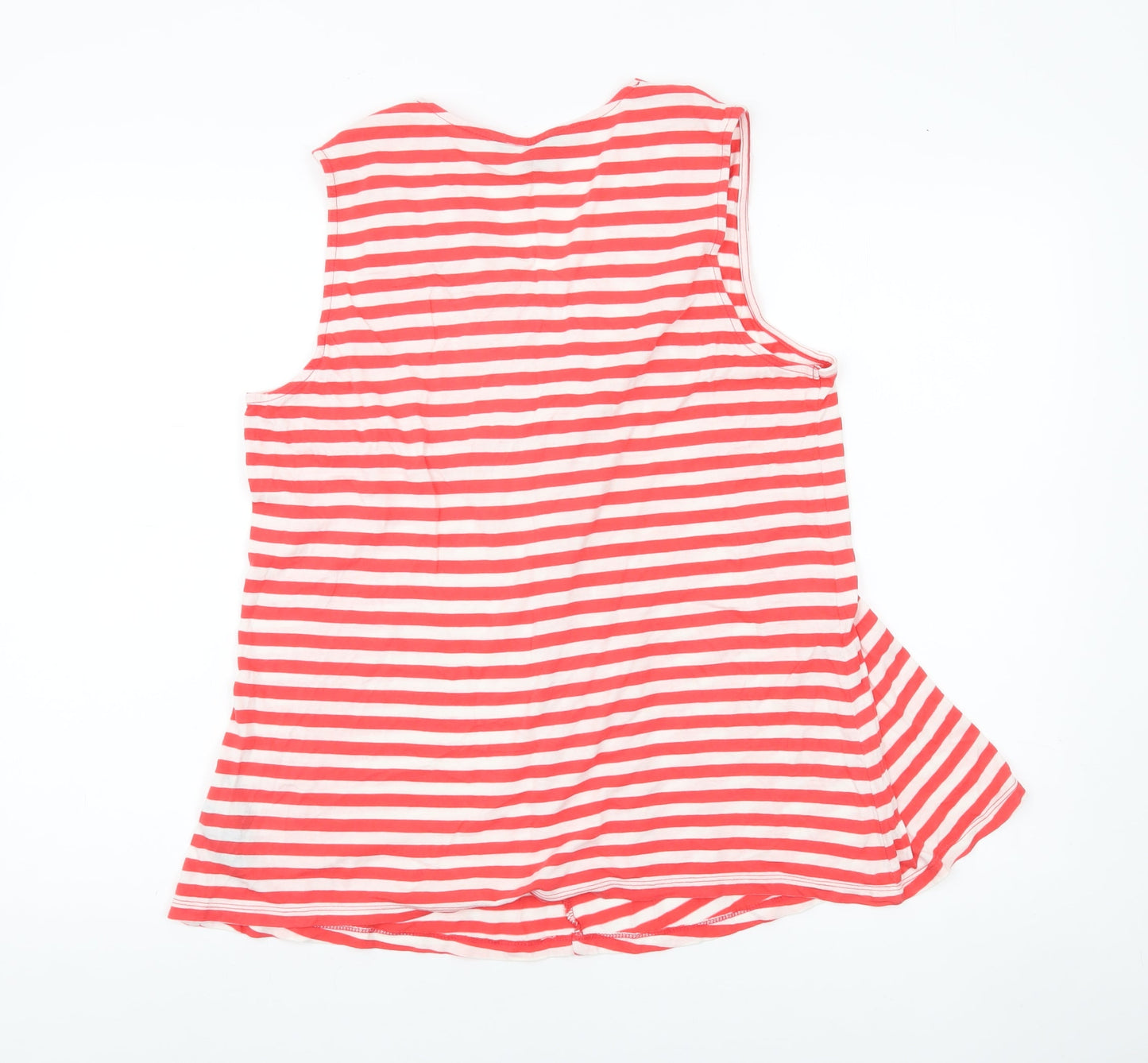 Tommy Hilfiger Women’s Red White Striped Sleeveless Tank Top L