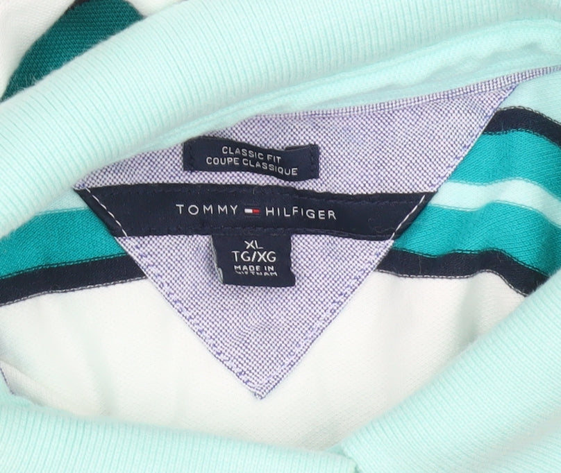 Tommy Hilfiger Women’s XL Striped Polo Shirt Multicoloured Classic Fit