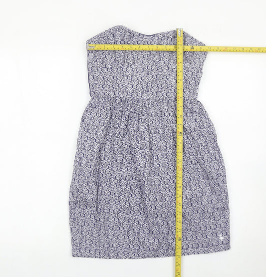 Jack Wills Women’s Blue Strapless Cotton Dress UK 8 Knee Length